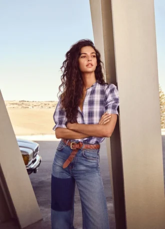 Blusa a cuadros con volantes
