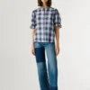 Blusa a cuadros con volantes