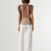 Blusa con cuello en V y volantes Blusa con cuello en V y volantes