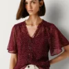 Blusa de gasa con estampado de lunares Blusa de gasa con estampado de lunares