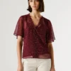 Blusa de gasa con estampado de lunares Blusa de gasa con estampado de lunares