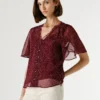 Blusa de gasa con estampado de lunares Blusa de gasa con estampado de lunares