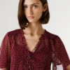 Blusa de gasa con estampado de lunares Blusa de gasa con estampado de lunares