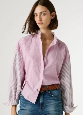 Blusa de popelín a rayas