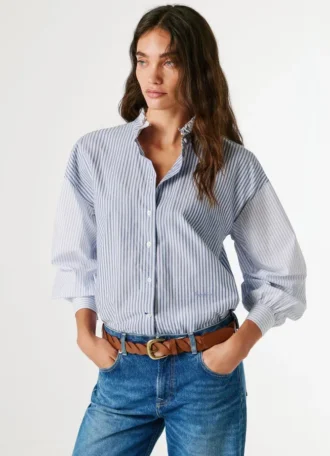 Blusa de popelín a rayas