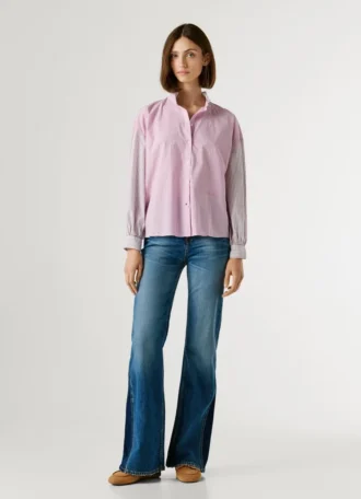 Blusa de popelín a rayas