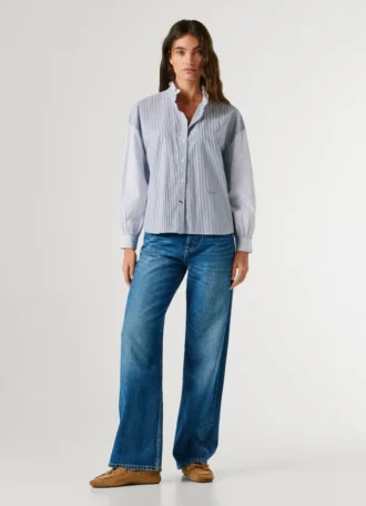 Blusa de popelín a rayas