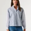 Blusa de popelín a rayas