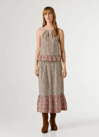 Blusa de popelín con cuello halter