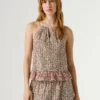 Blusa de popelín con cuello halter