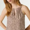 Blusa de popelín con cuello halter