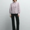 Blusa de popelín con volantes Blusa de popelín con volantes