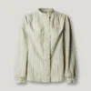 Blusa de rayas con cuello mao