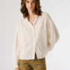 Blusa fluida con cuello mao Blusa fluida con cuello mao