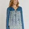 Blusa fluida con estampado floral