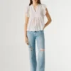 Blusa fluida con mangas de mariposa
