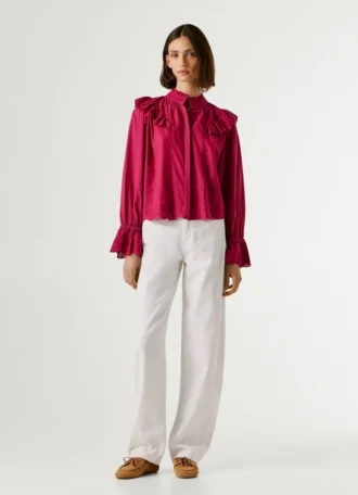 Blusa fluida con volantes