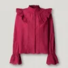 Blusa fluida con volantes