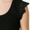 Blusa sin mangas de punto elástico Blusa sin mangas de punto elástico