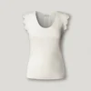 Blusa sin mangas de punto elástico Blusa sin mangas de punto elástico