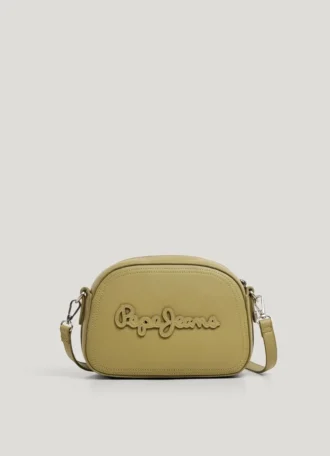 Bolso bandolera con efecto piel y logotipo