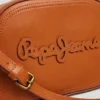 Bolso bandolera con efecto piel y logotipo