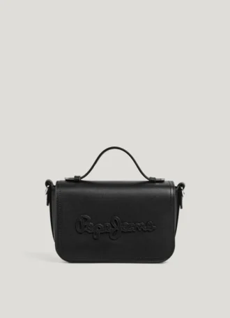 Bolso bandolera con solapa efecto piel