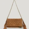 Bolso de hombro de ante con flecos Bolso de hombro de ante con flecos