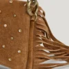 Bolso de hombro de ante con flecos Bolso de hombro de ante con flecos