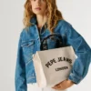 Bolso de hombro de lona de algodón con logotipo estampado Bolso de hombro de lona de algodón con logotipo estampado
