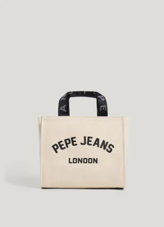 Bolso de hombro de lona de algodón con logotipo estampado