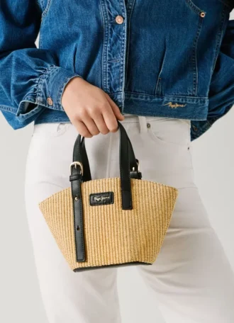 Bolso de hombro de rafia