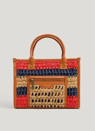 Bolso de hombro de rafia