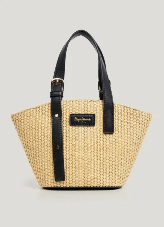 Bolso de hombro de rafia