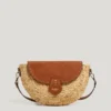 Bolso de hombro de yute con solapa Bolso de hombro de yute con solapa