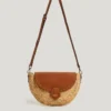 Bolso de hombro de yute con solapa Bolso de hombro de yute con solapa