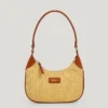 Bolso de rafia con forma de media luna Bolso de rafia con forma de media luna