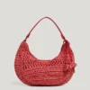 Bolso de rafia con forma de media luna Bolso de rafia con forma de media luna