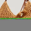 Bolso de rafia con forma de media luna