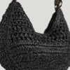 Bolso de rafia con forma de media luna Bolso de rafia con forma de media luna