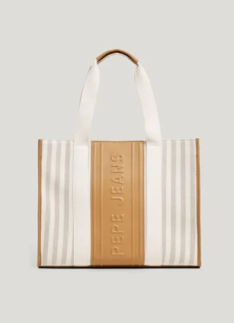 Bolso shopper a rayas