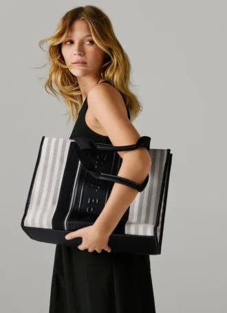 Bolso shopper a rayas