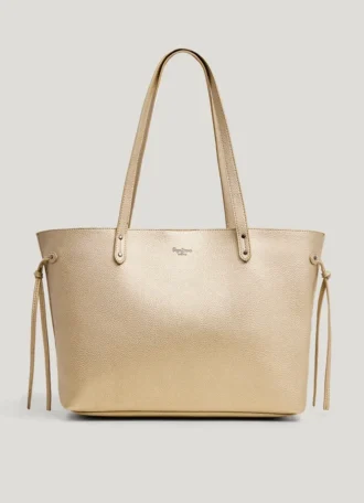 Bolso shopper con efecto piel