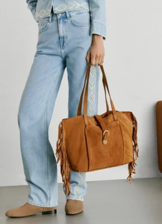 Bolso shopper de ante