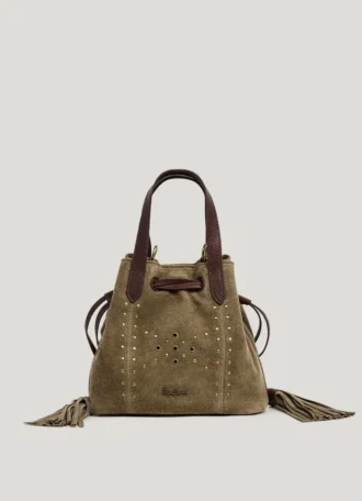 Bolso tipo cubo de ante