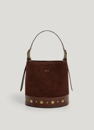 Bolso tipo cubo de ante