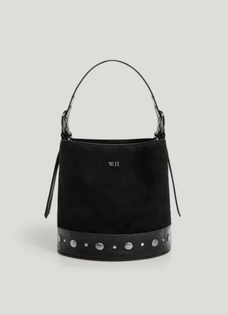 Bolso tipo cubo de ante