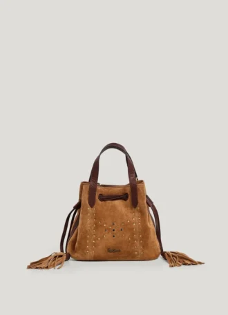 Bolso tipo cubo de ante