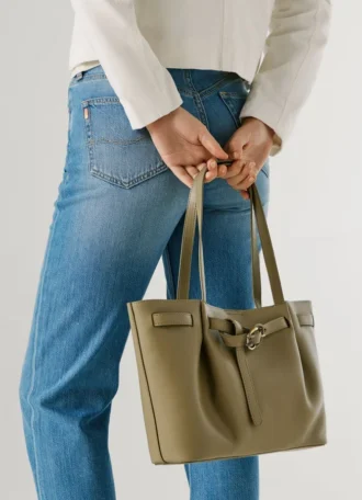 Bolso tote con efecto piel