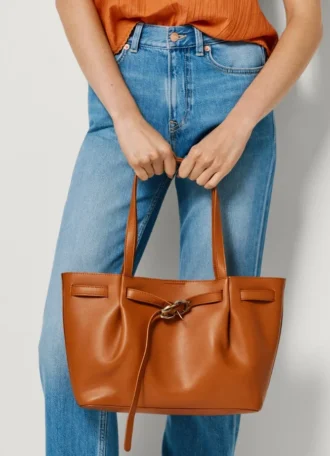 Bolso tote con efecto piel